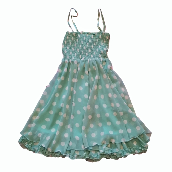 Green polka dot mini dress - Picture 7 of 9